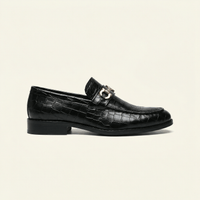 Men's Croc-Effect Leather Bit Loafer