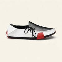 Men's Tricolor Leather Lace-Up Driving Loafer