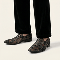 Men's Oriental Embroidered Fabric Loafer
