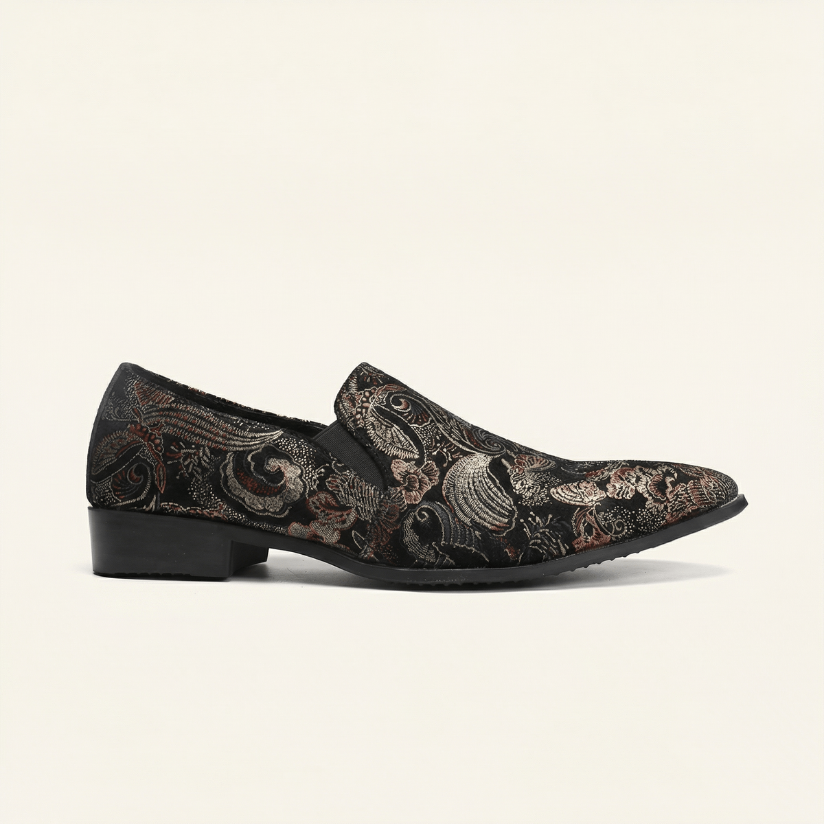 Men's Oriental Embroidered Fabric Loafer
