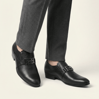 Men's Metal-Ornament Leather Slip-On Dress Loafer