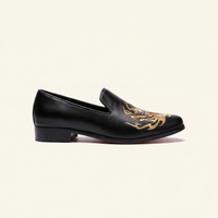 Men's Dragon-Trimmed Smooth Leather Wedding Loafer