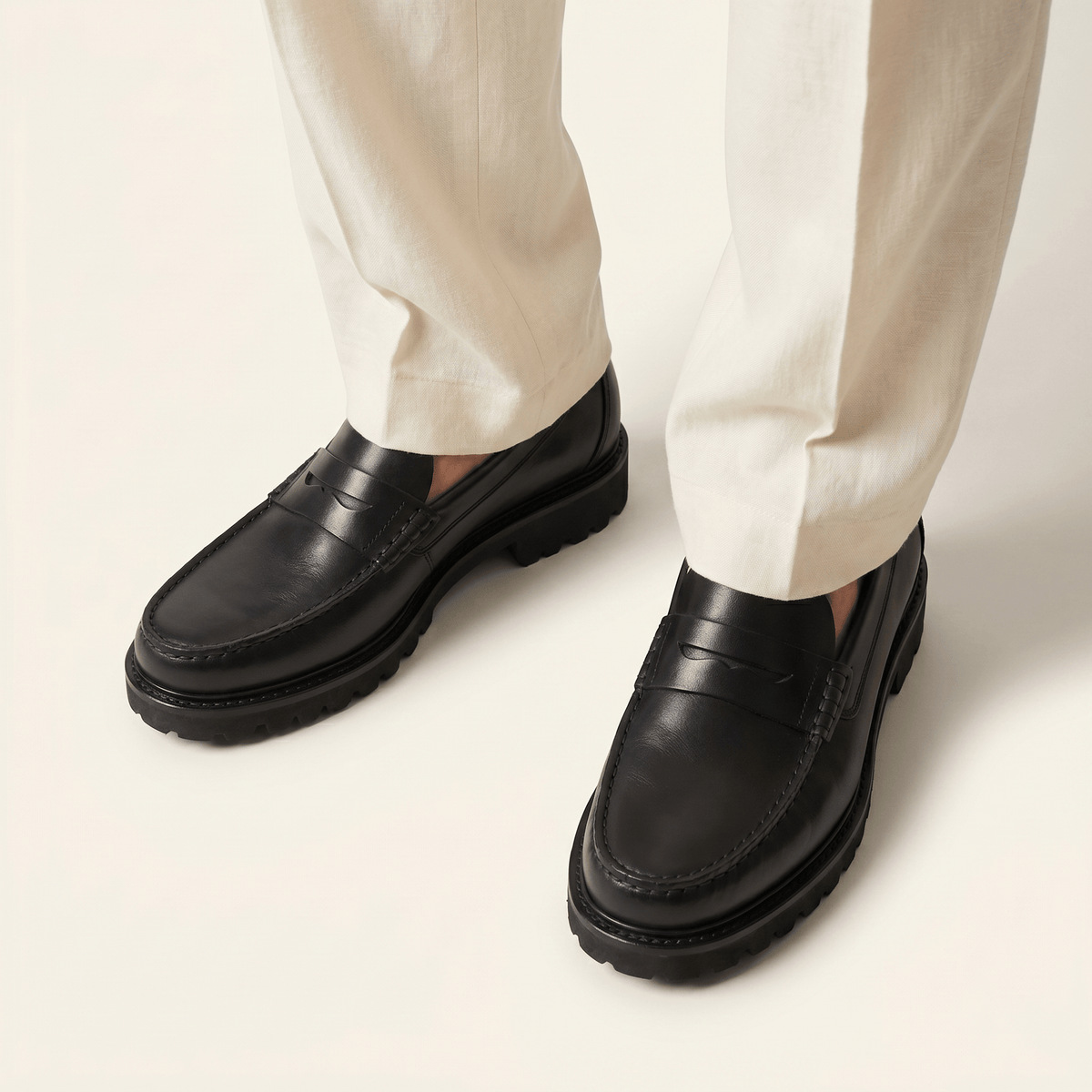 Men's Lug Sole Leather Penny Loafer