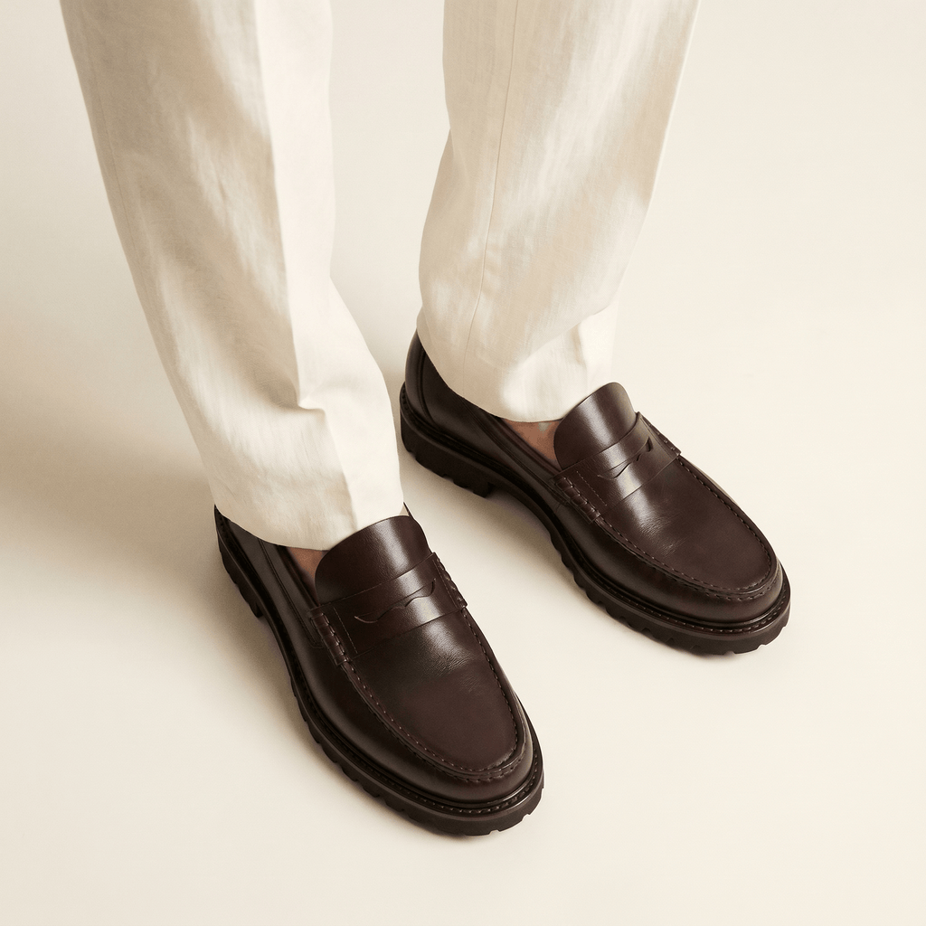 Men's Lug Sole Leather Penny Loafer
