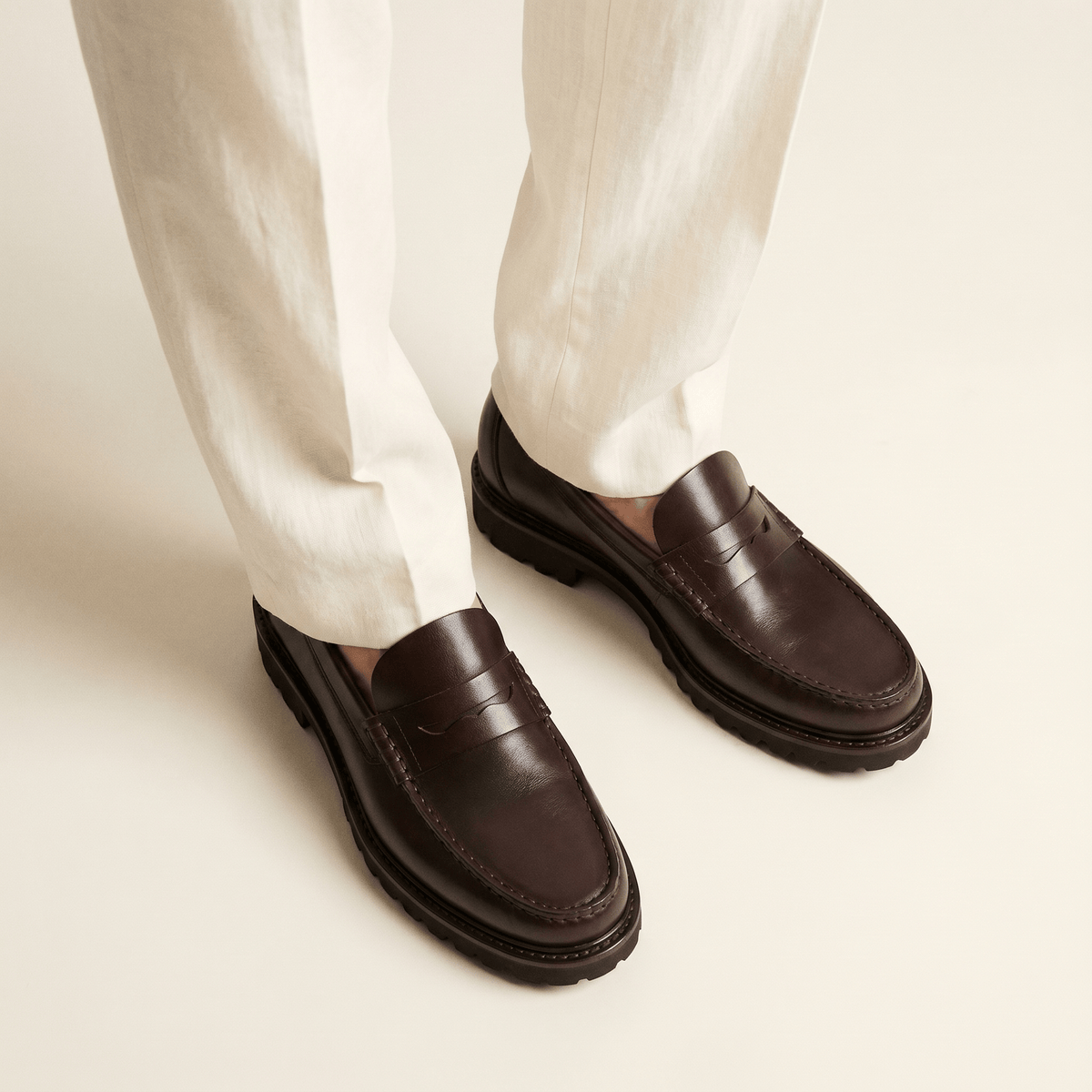 Men's Lug Sole Leather Penny Loafer