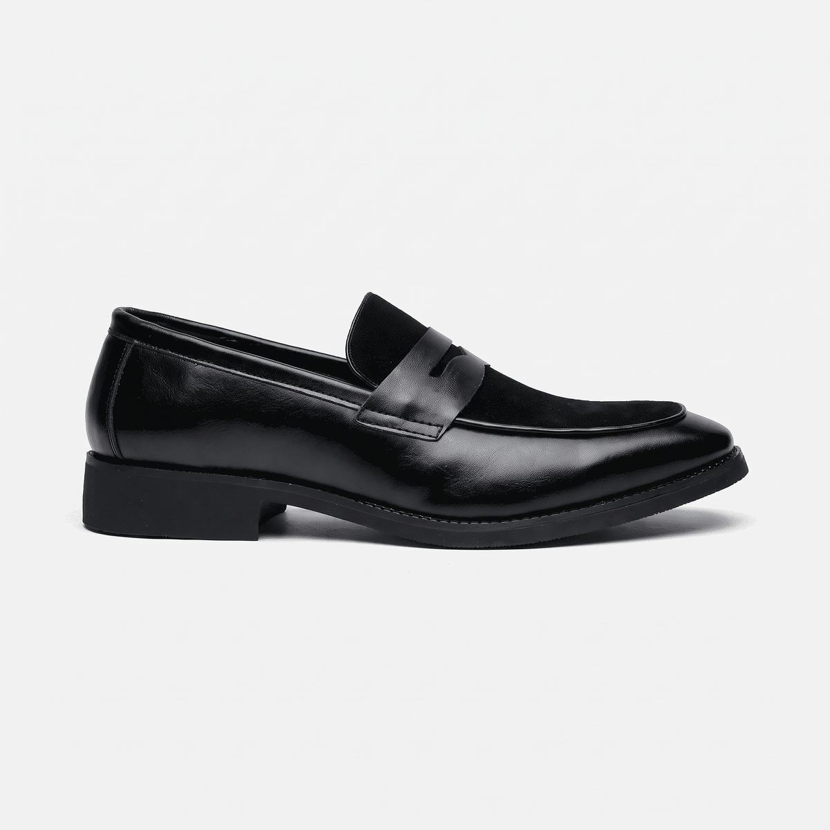Men's Heeled Velvet Leather Penny Loafer