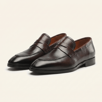 Men's Tapered-Toe Smooth Leather Penny Loafer