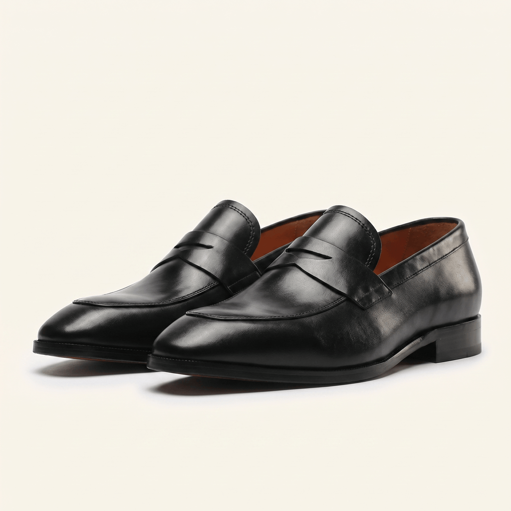 Men's Tapered-Toe Smooth Leather Penny Loafer