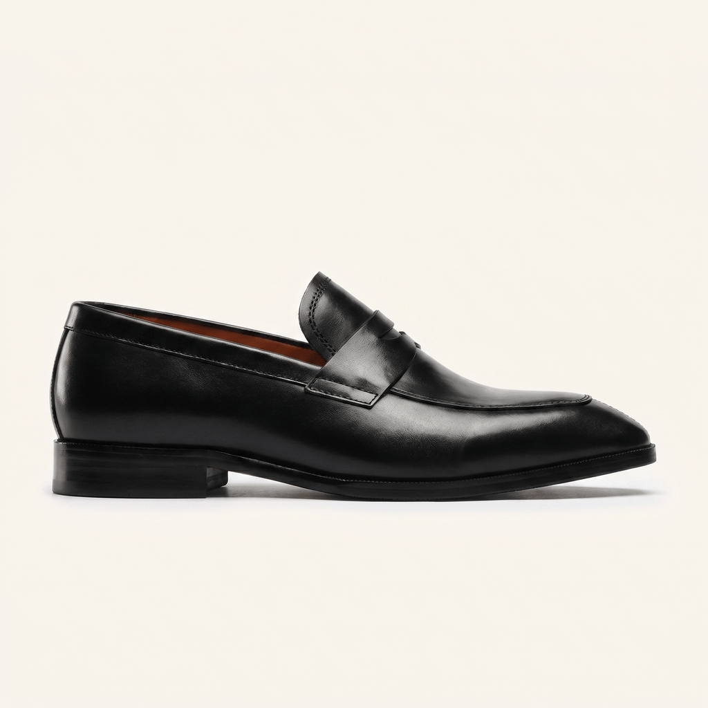 Men's Tapered-Toe Smooth Leather Penny Loafer