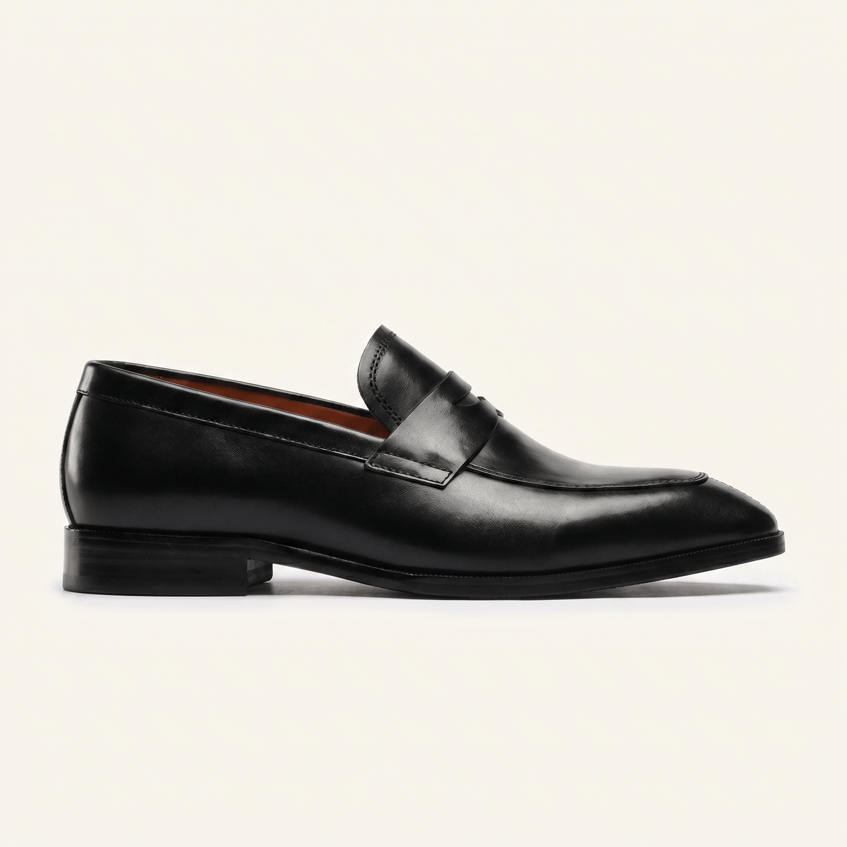 Men's Tapered-Toe Smooth Leather Penny Loafer