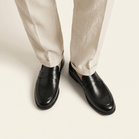Men's Classic Black Smooth Leather Penny Loafer