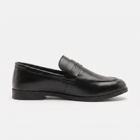Men's Classic Black Smooth Leather Penny Loafer
