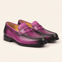 Men's Colored Patina Leather Penny Loafer