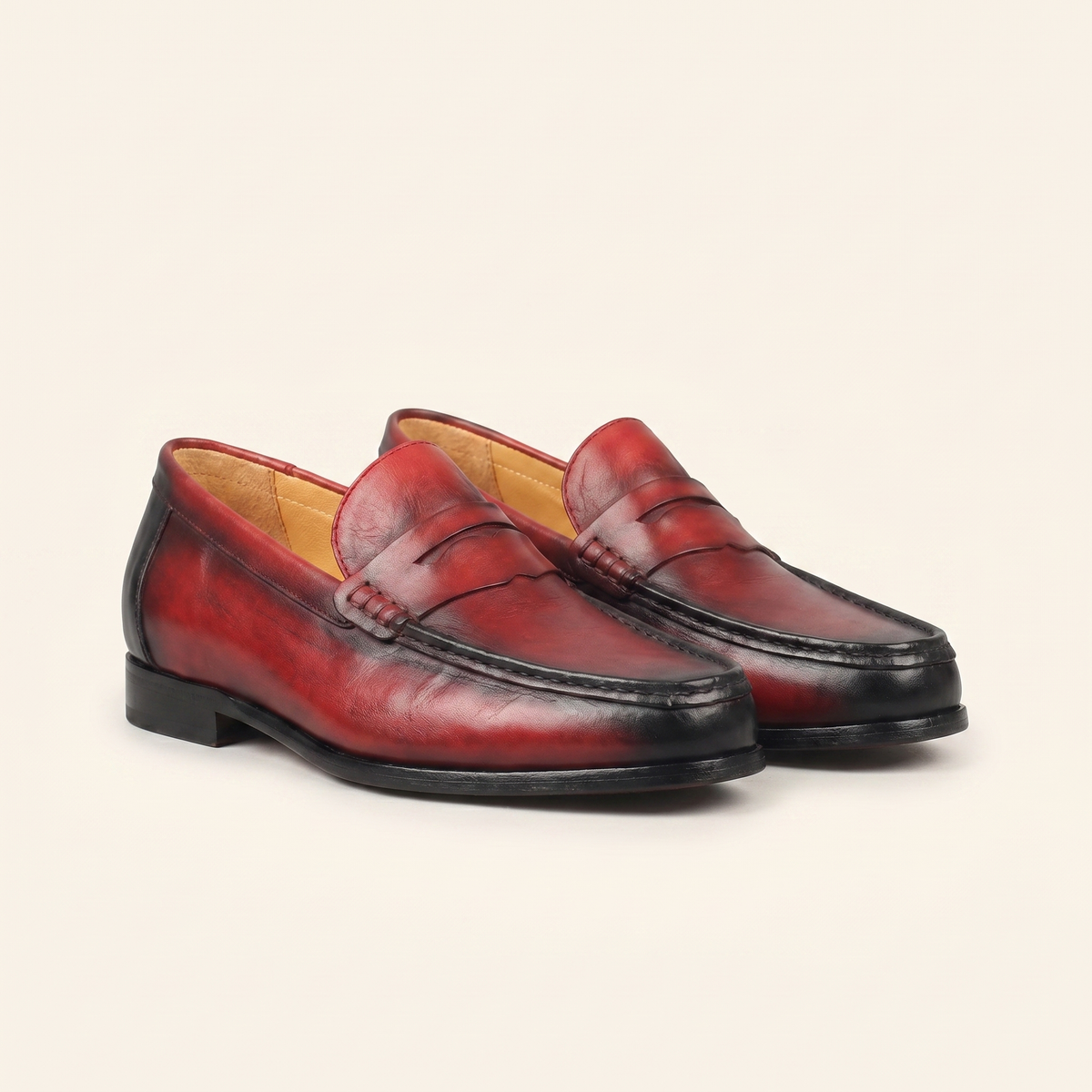 Men's Colored Patina Leather Penny Loafer
