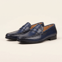 Men's Colored Patina Leather Penny Loafer