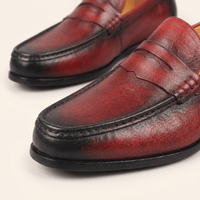 Men's Colored Patina Leather Penny Loafer
