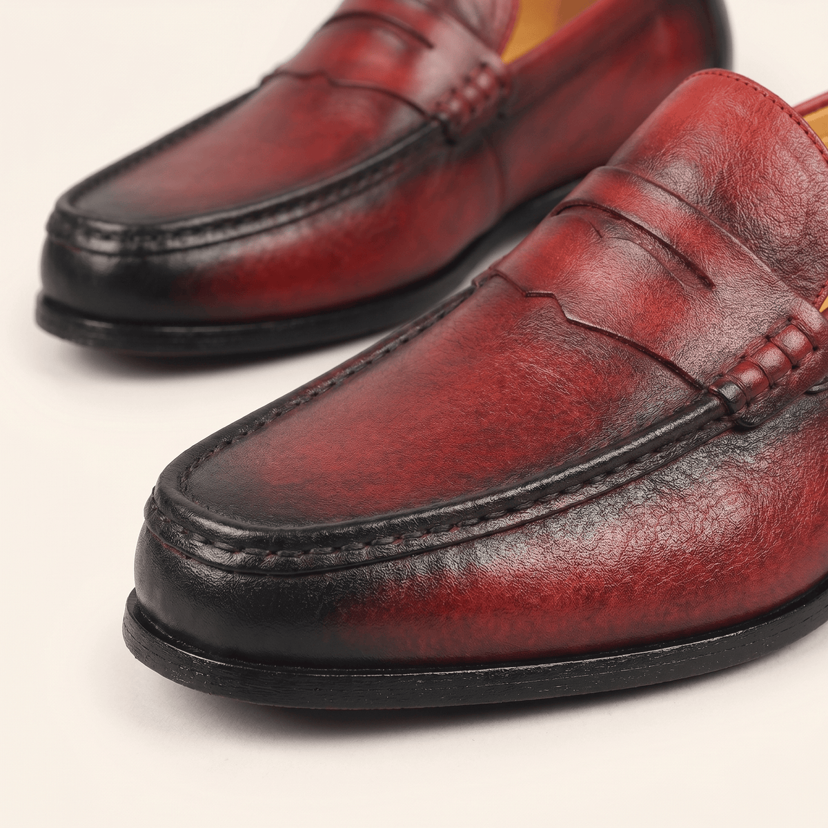 Men's Colored Patina Leather Penny Loafer