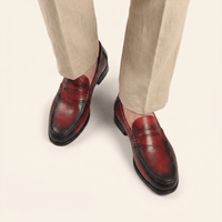 Men's Colored Patina Leather Penny Loafer