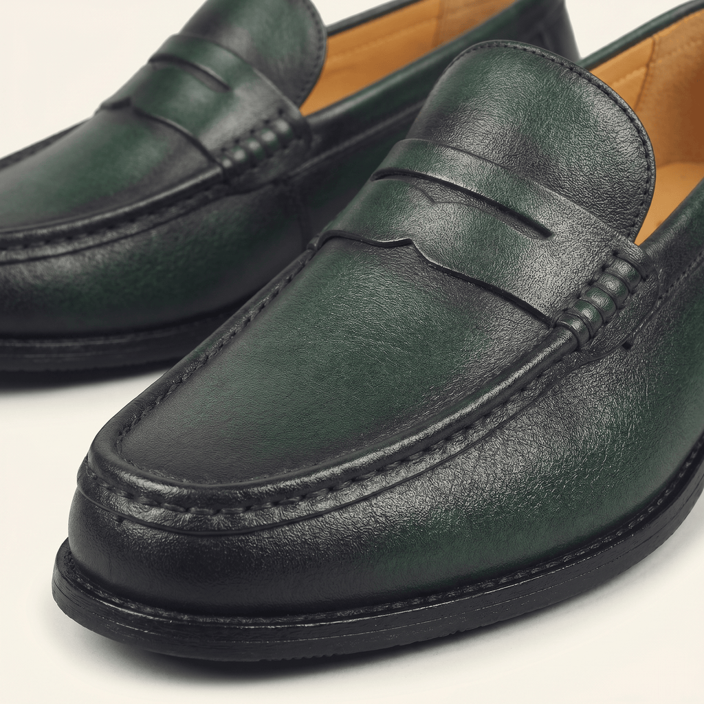 Men's Colored Patina Leather Penny Loafer