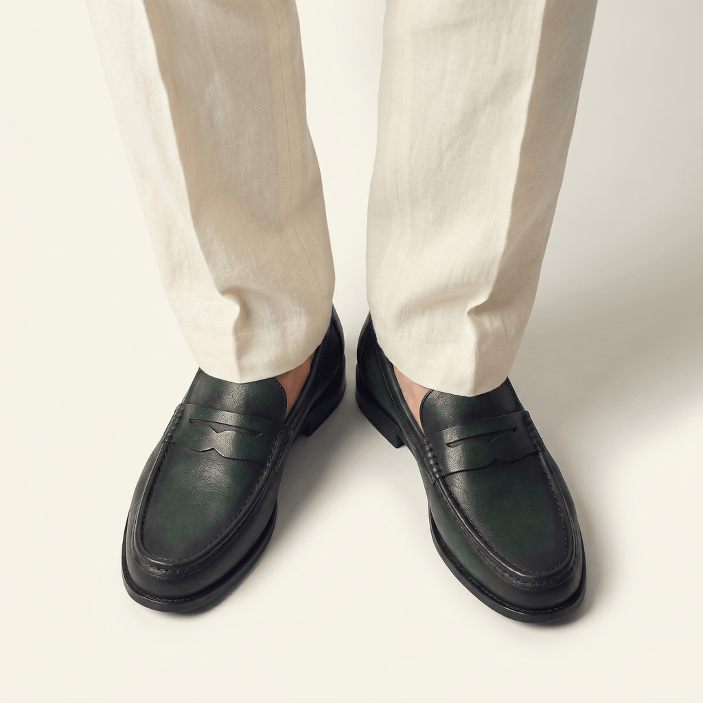 Men's Colored Patina Leather Penny Loafer