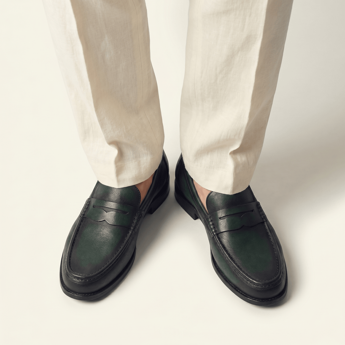 Men's Colored Patina Leather Penny Loafer