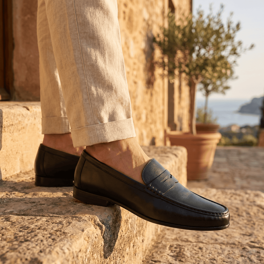 Men's Colored Patina Leather Penny Loafer