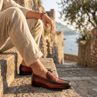 Men's Colored Patina Leather Penny Loafer