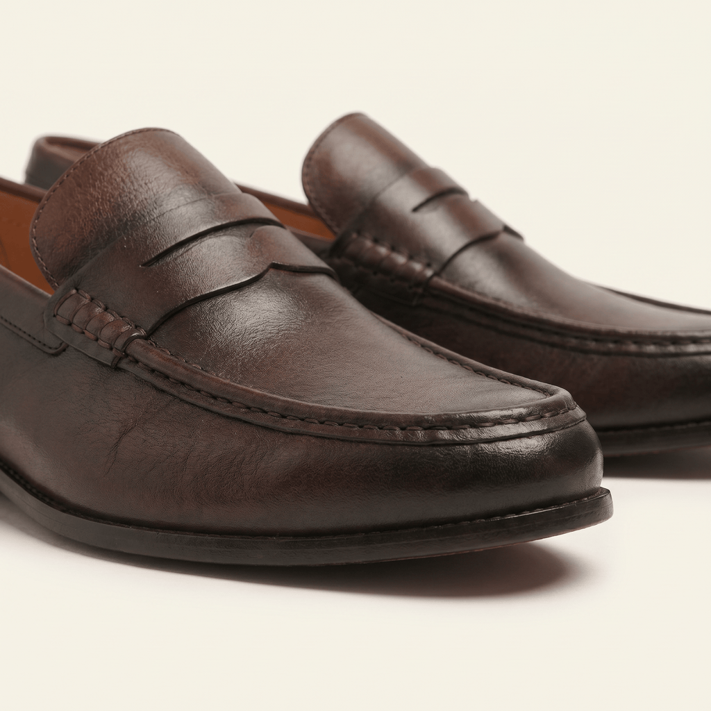 Men's Colored Patina Leather Penny Loafer