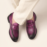 Men's Colored Patina Leather Penny Loafer
