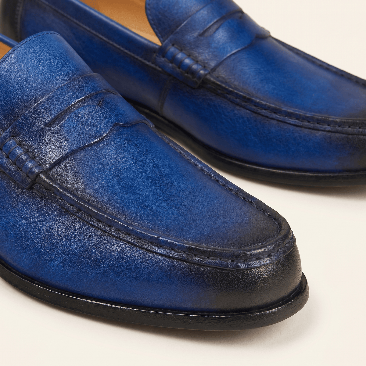 Men's Colored Patina Leather Penny Loafer