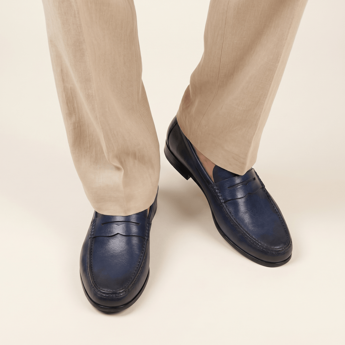 Men's Colored Patina Leather Penny Loafer