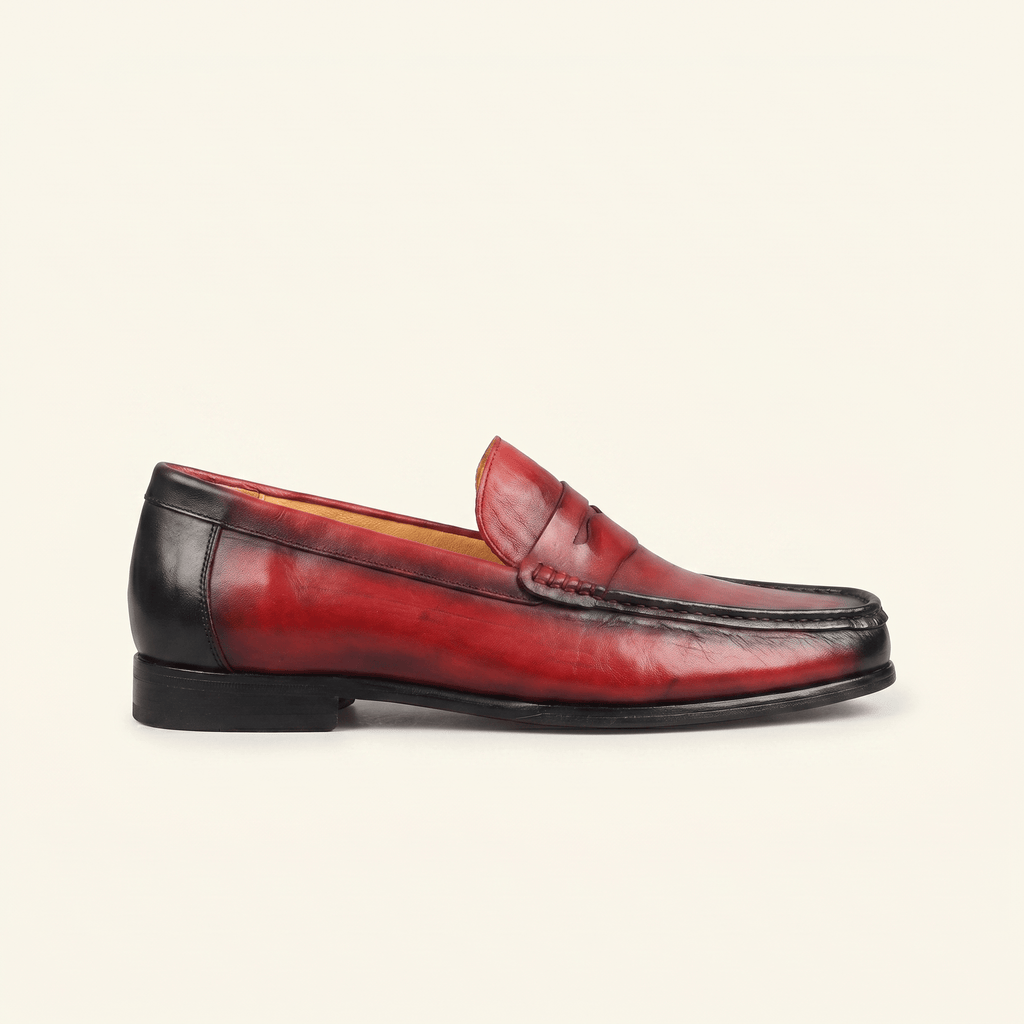 Men's Colored Patina Leather Penny Loafer