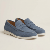 Men's Suede Penny Loafer with Contrast Sole