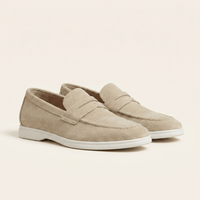 Men's Suede Penny Loafer with Contrast Sole