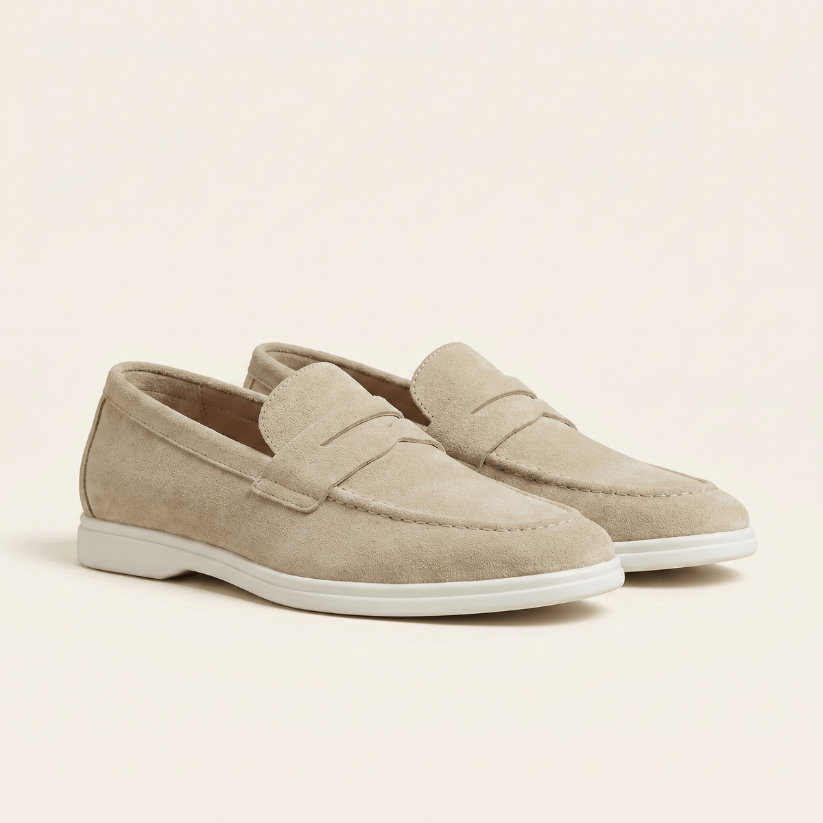 Men's Suede Penny Loafer with Contrast Sole