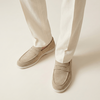 Men's Suede Penny Loafer with Contrast Sole