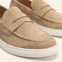 Men's Suede Penny Loafer with Contrast Sole