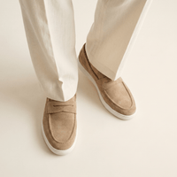 Men's Suede Penny Loafer with Contrast Sole