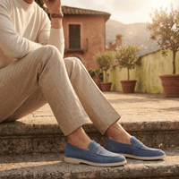 Men's Suede Penny Loafer with Contrast Sole