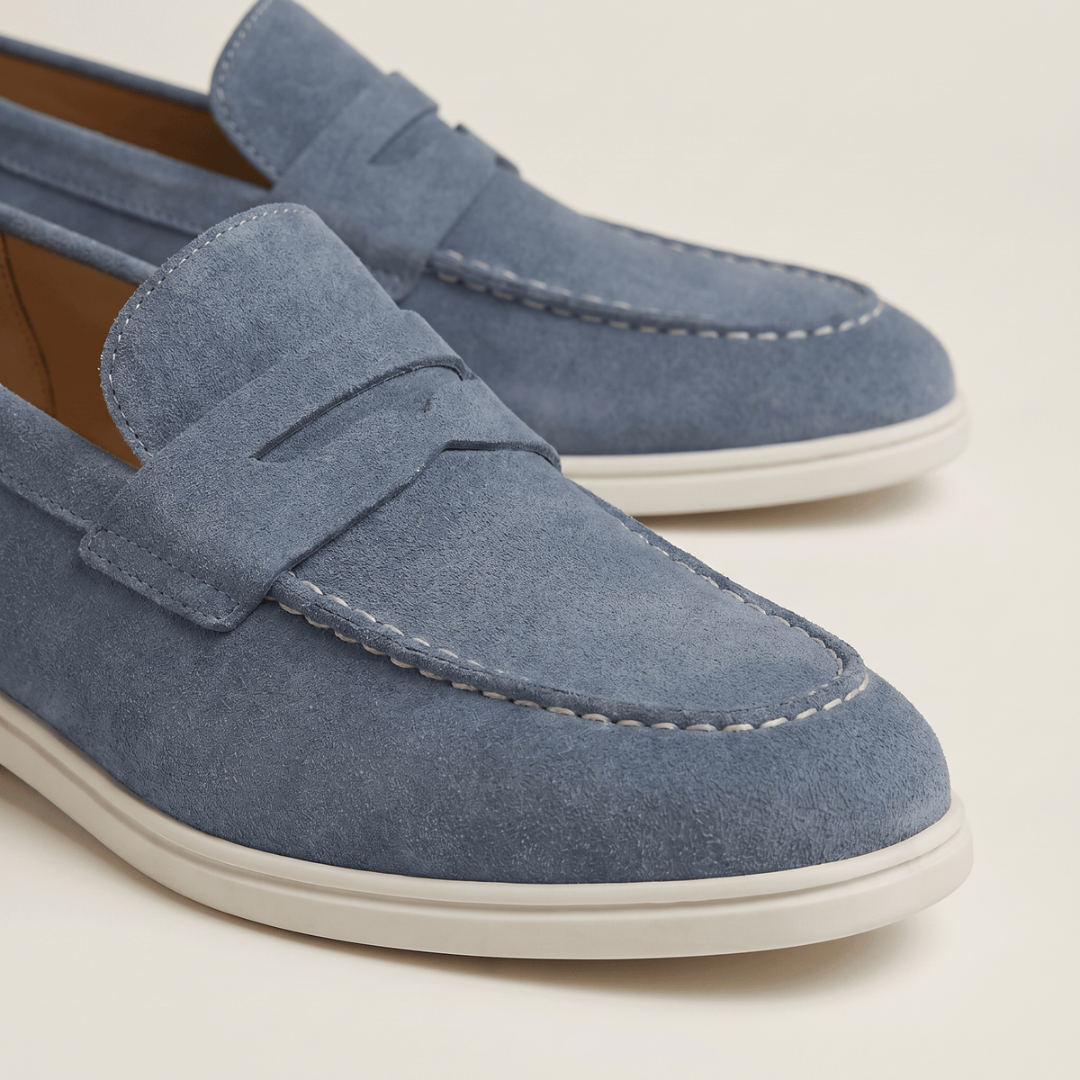 Men's Suede Penny Loafer with Contrast Sole