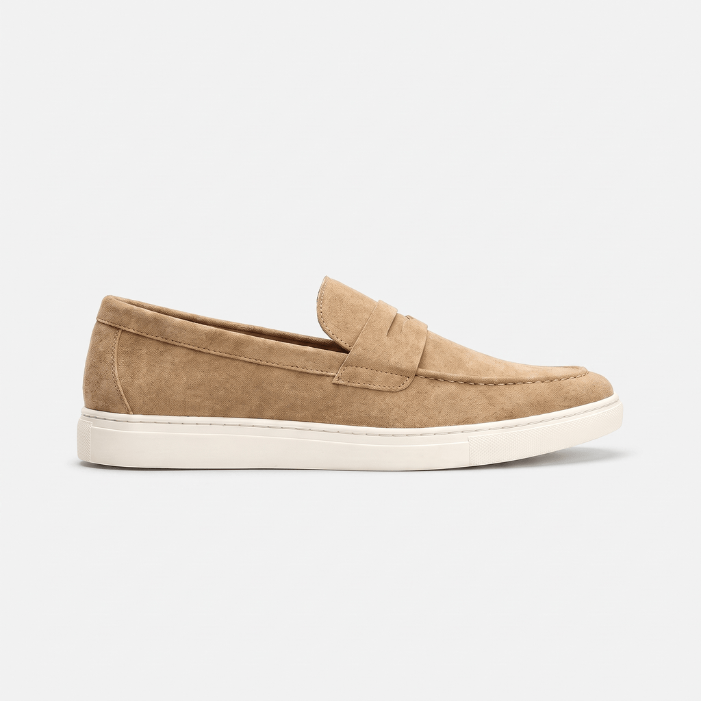 Men's Suede Penny Loafer with Contrast Sole