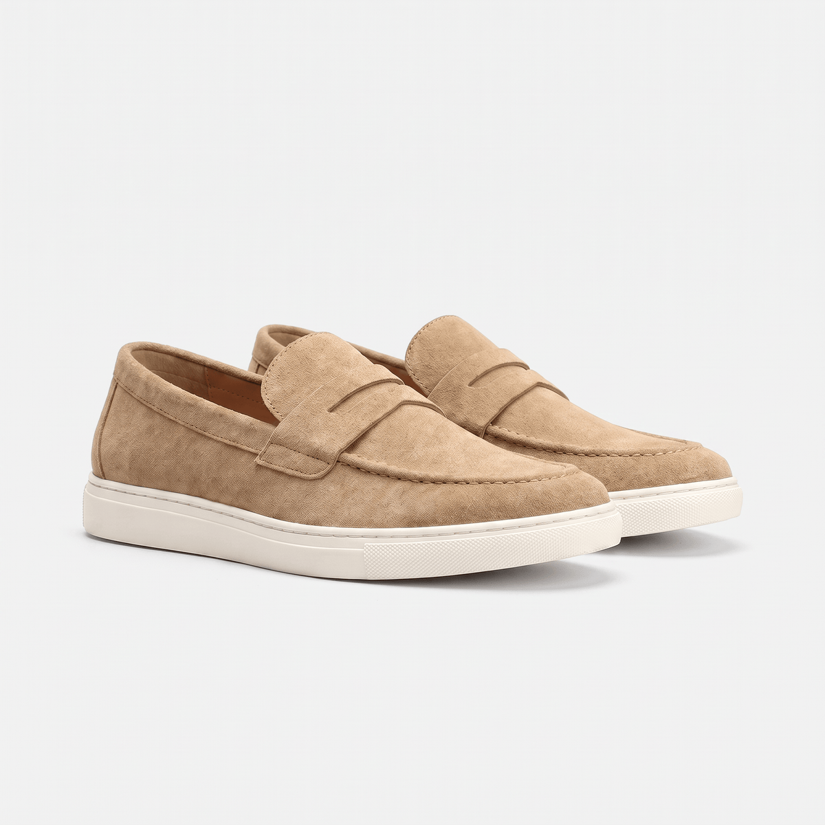 Men's Suede Penny Loafer with Contrast Sole