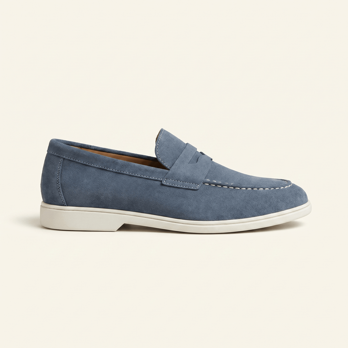Men's Suede Penny Loafer with Contrast Sole