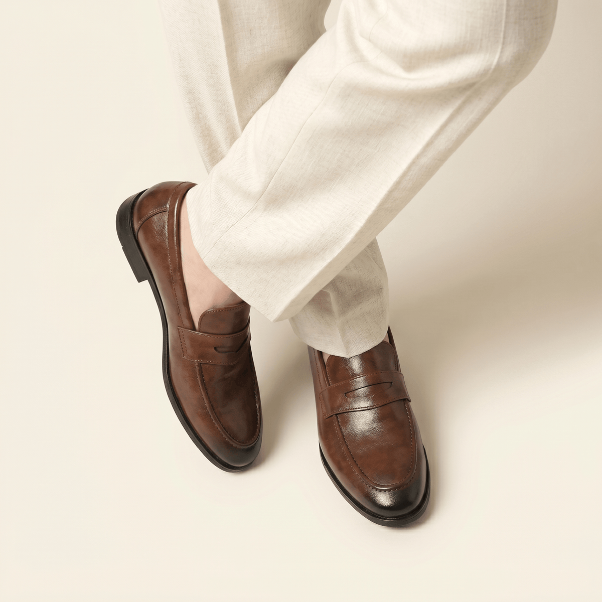 Men's Smooth Leather Dress Penny Loafer