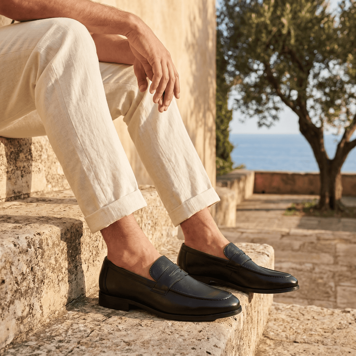 Men's Smooth Leather Dress Penny Loafer