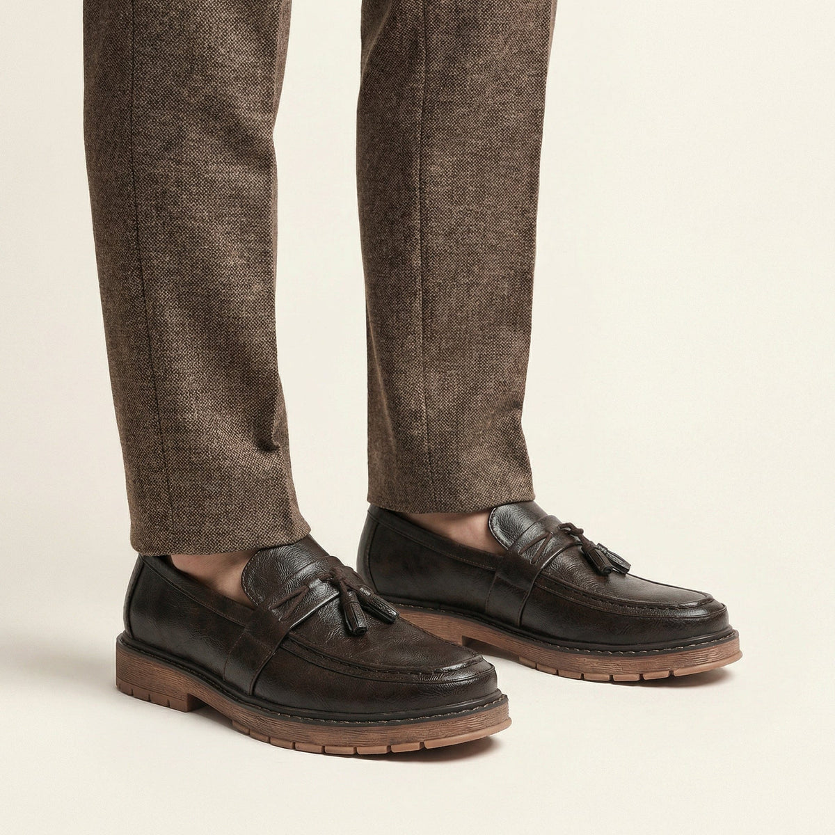 Men's Platform Tassel Loafer with Lug Sole