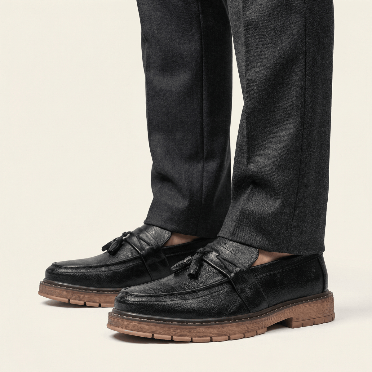 Men's Platform Tassel Loafer with Lug Sole