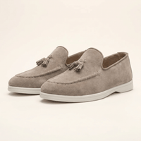 Men's Suede Tassel Slip-On Loafer with White Sole