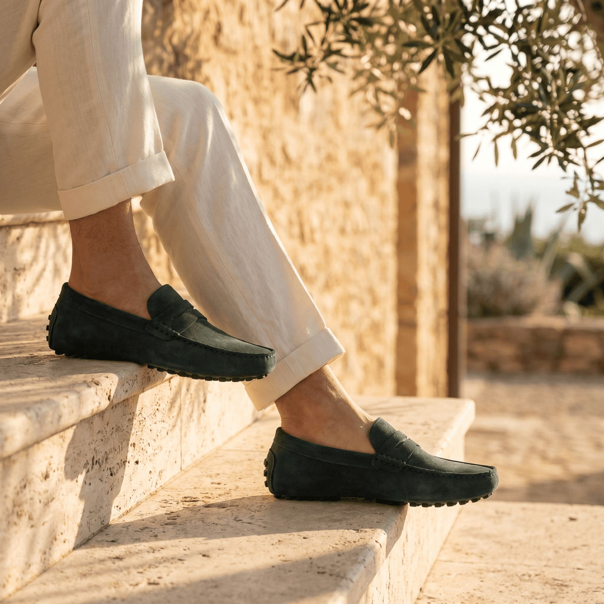 Men's Soft Suede Band Loafer