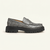 Women's Croc-Embossed Leather Platform Loafer